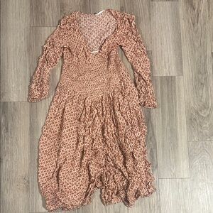 Free People Floral Long Sleeve Dress